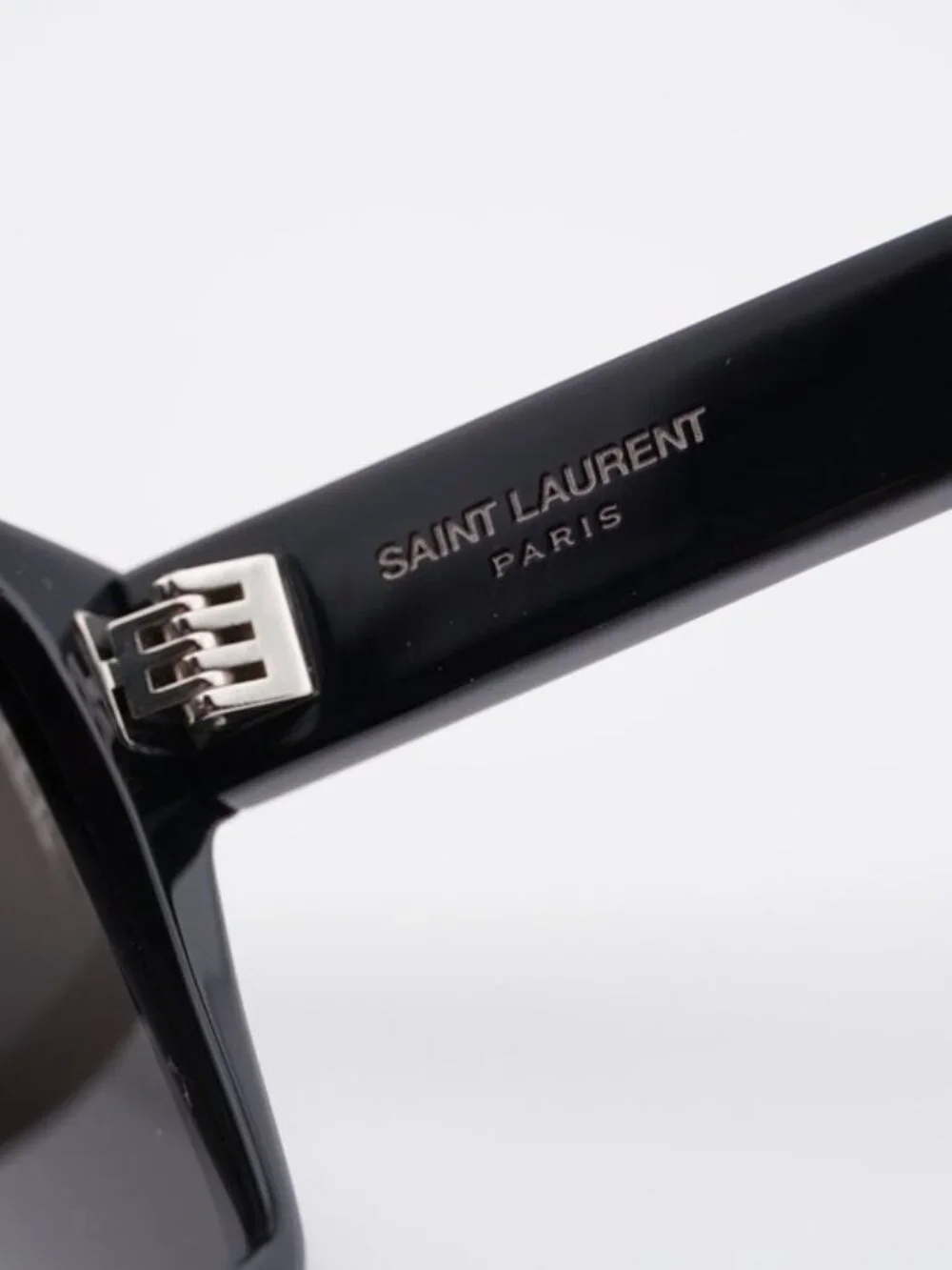 Saint Laurent SL424 001 Sunglasses Black Square Frame, Black Lenses